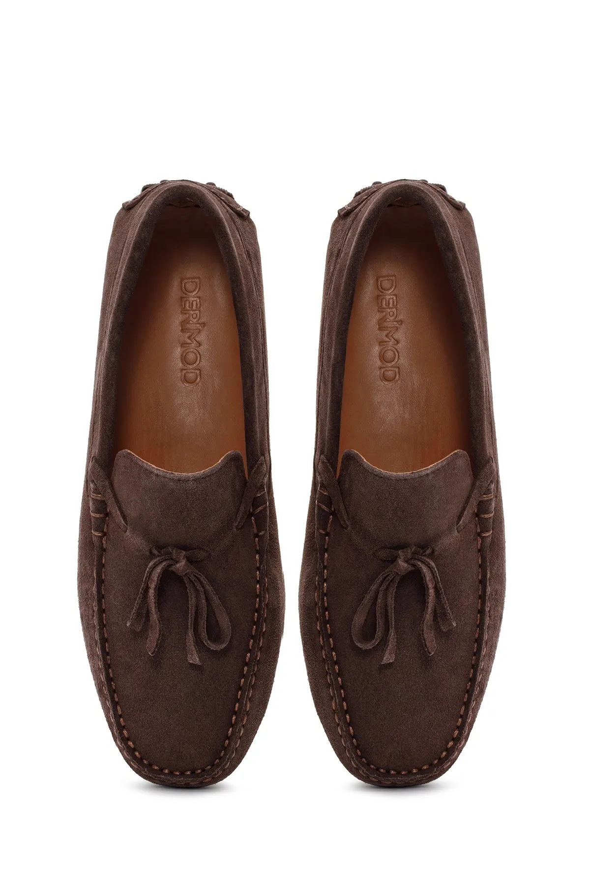 Erkek Kahverengi Süet Deri Casual Loafer