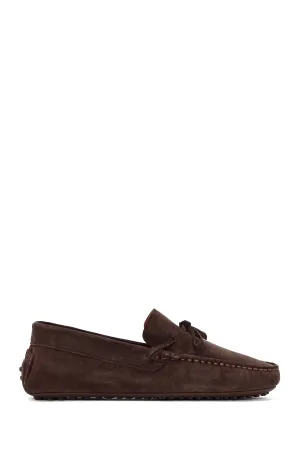 Erkek Kahverengi Süet Deri Casual Loafer