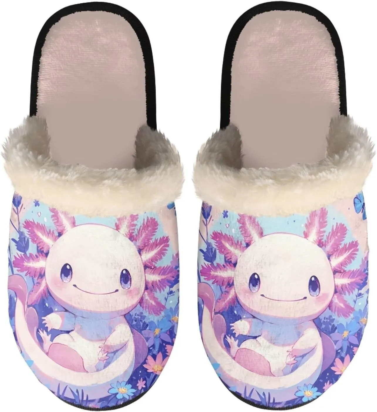 Fall Fuzzy Slippers for Man Anti-Skid Slippers for Women Indoor Fluffy Ultra Soft House Slippers for Autumn Winter
