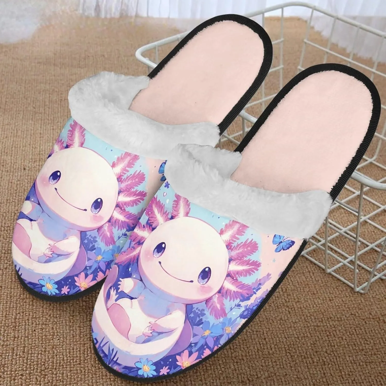 Fall Fuzzy Slippers for Man Anti-Skid Slippers for Women Indoor Fluffy Ultra Soft House Slippers for Autumn Winter
