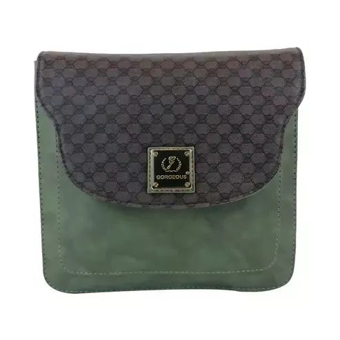 Fashionably Hands-Free: Trendy Women's Sling Bag with Crossbody Strap (Green/Brown)