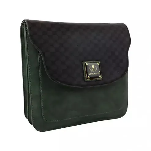 Fashionably Hands-Free: Trendy Women's Sling Bag with Crossbody Strap (Green/Brown)