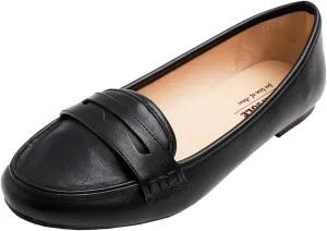 FEVERSOLE Women's Penny Loafer Round Toe Casual Flat Shoes