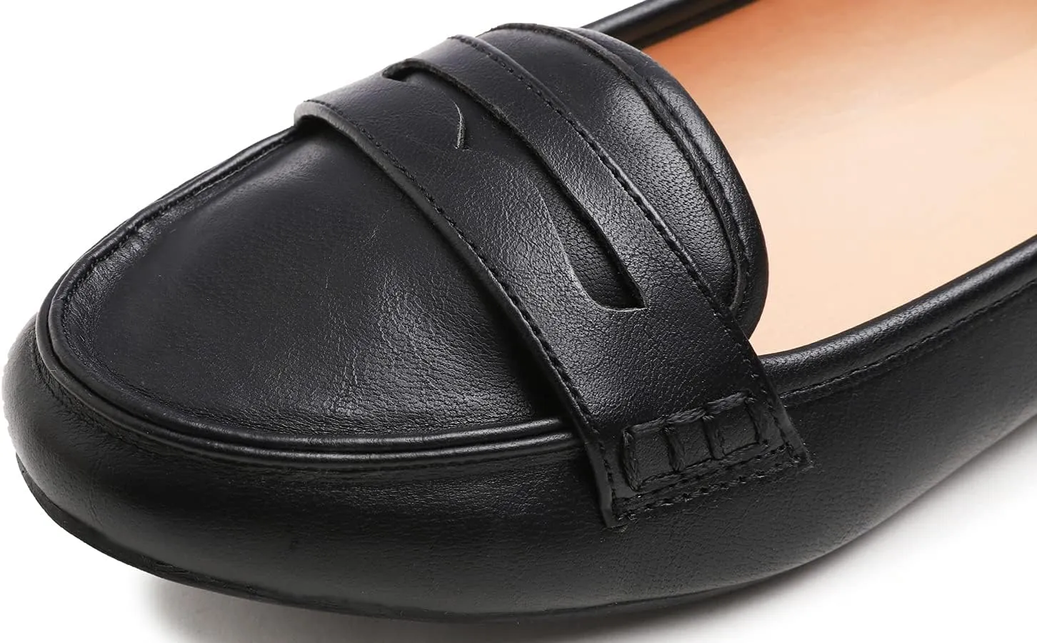 FEVERSOLE Women's Penny Loafer Round Toe Casual Flat Shoes
