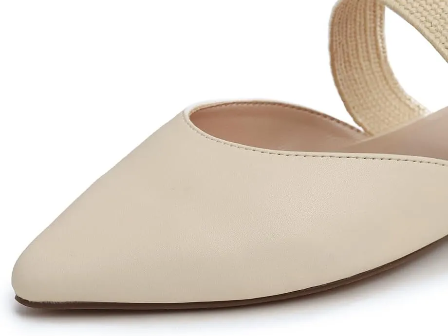FEVERSOLE Women's Pointed Toe Fashion Mules Low Heel Flats Casual Summer Slide