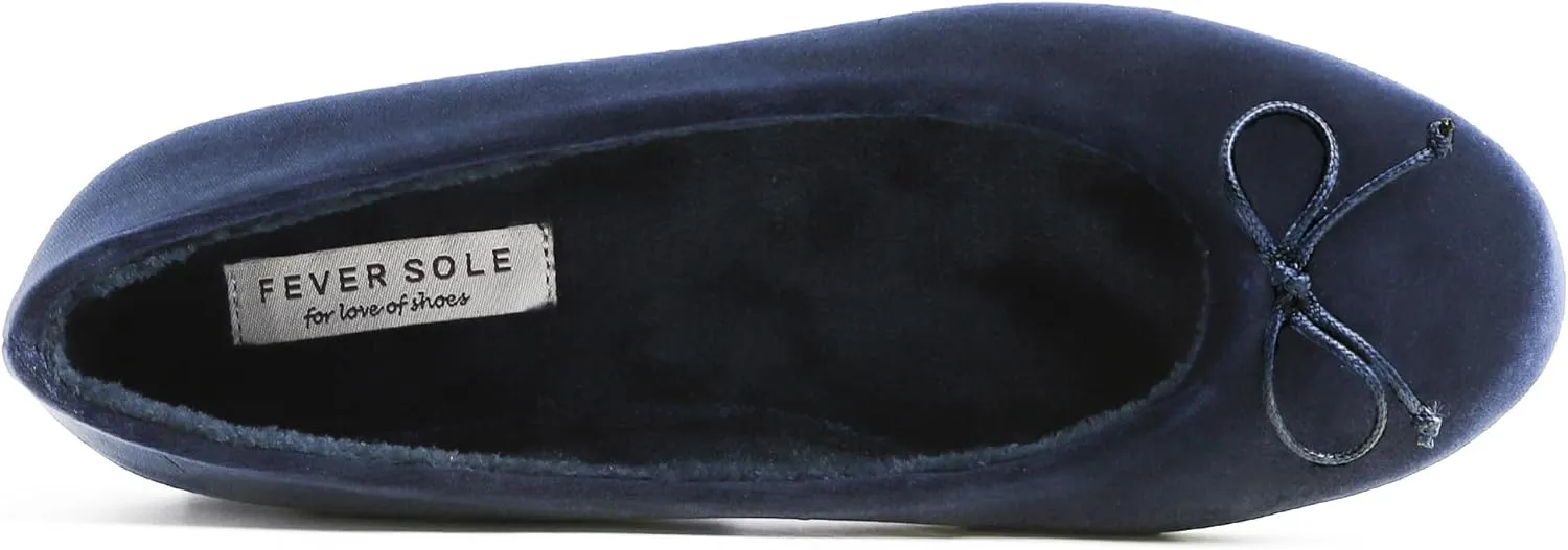FEVERSOLE Women's Ultra Soft Colorful Memory Foam Cushioned Faux Suede Home Ballet Flats