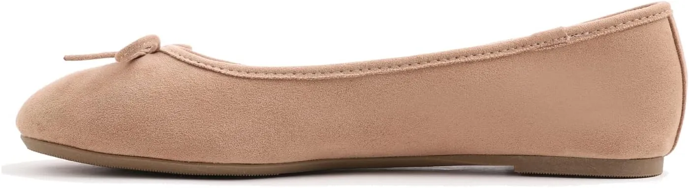 FEVERSOLE Women's Ultra Soft Colorful Memory Foam Cushioned Faux Suede Home Ballet Flats