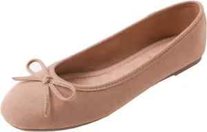 FEVERSOLE Women's Ultra Soft Colorful Memory Foam Cushioned Faux Suede Home Ballet Flats