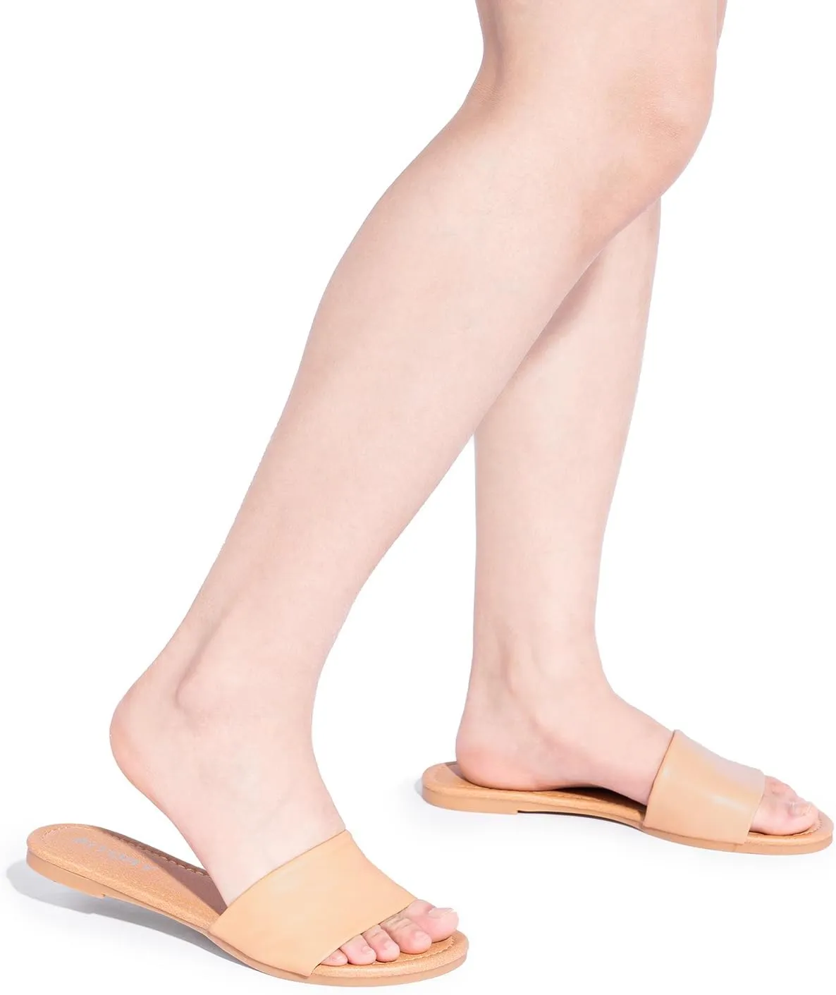 FITORY Women's Slide Sandals Fashion Square Open Toe with Cushioned Footbed Slippers for Beach Size
