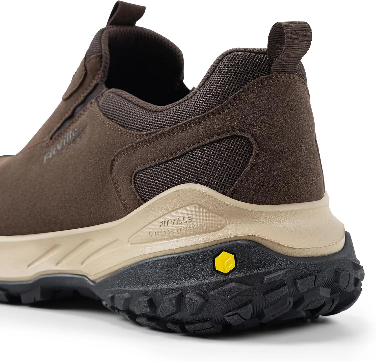 FitVille Wide Slip on Shoes for Men Hiking Walking Shoes Trekking Loafer with Arch Support | Slip Resistant | Wide Toe Box