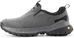 FitVille Wide Slip on Shoes for Men Hiking Walking Shoes Trekking Loafer with Arch Support | Slip Resistant | Wide Toe Box