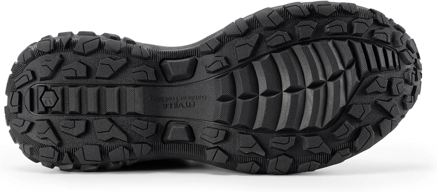 FitVille Wide Slip on Shoes for Men Hiking Walking Shoes Trekking Loafer with Arch Support | Slip Resistant | Wide Toe Box