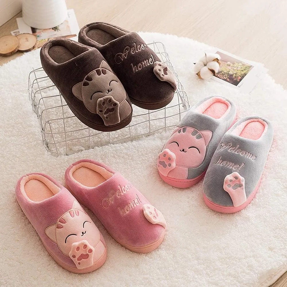 FJWYSANGU Womens & Mens Memory Foam Fuzzy Warm Slip On House Slippers - Cute Animal Slippers - Soft Plush Home Shoes - Indoor & Outdoor