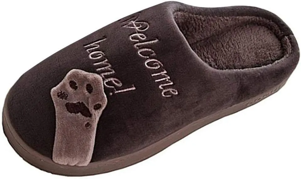 FJWYSANGU Womens & Mens Memory Foam Fuzzy Warm Slip On House Slippers - Cute Animal Slippers - Soft Plush Home Shoes - Indoor & Outdoor