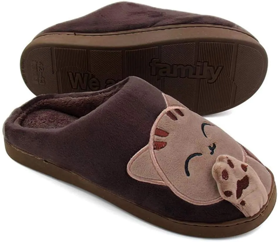 FJWYSANGU Womens & Mens Memory Foam Fuzzy Warm Slip On House Slippers - Cute Animal Slippers - Soft Plush Home Shoes - Indoor & Outdoor