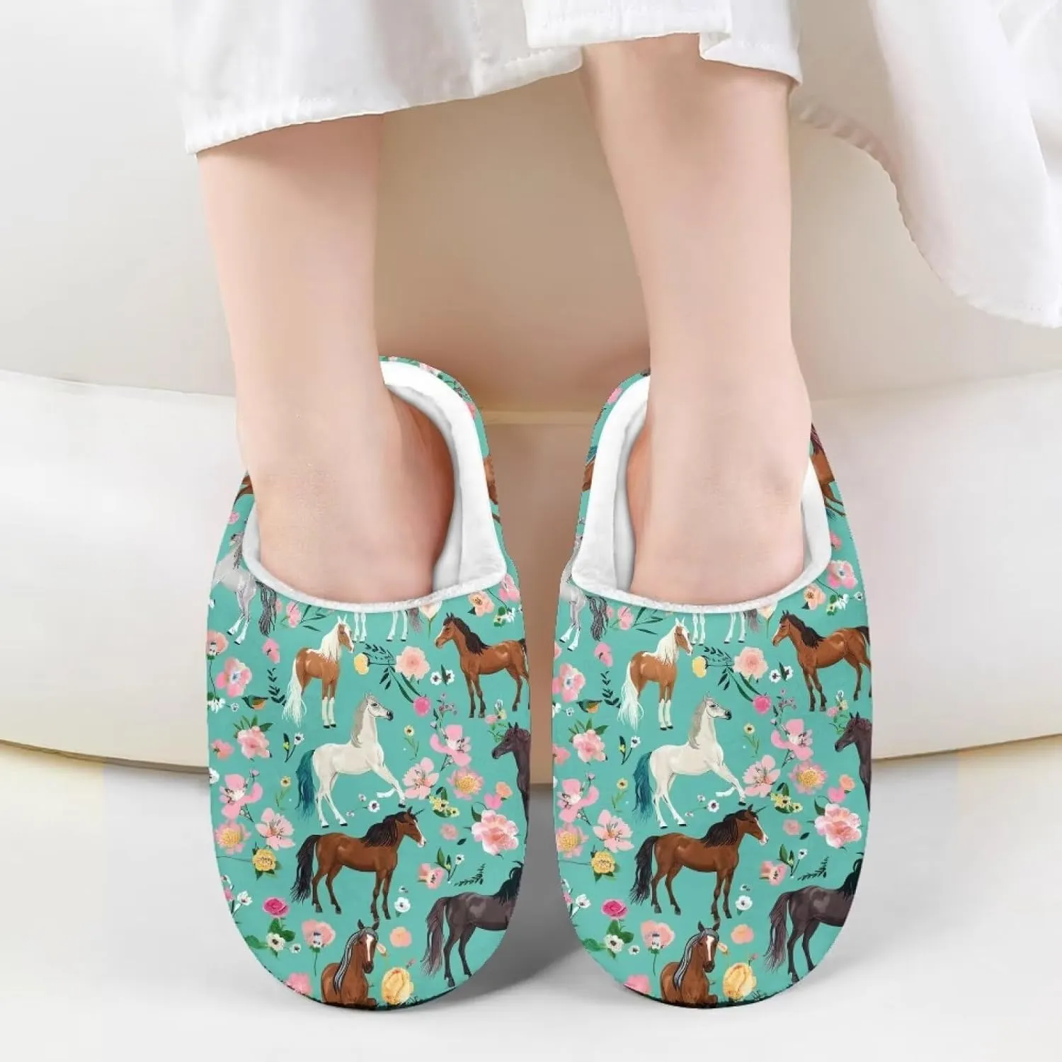 Flashideas Toddler Slippers Kids Fur Lined Warm Slip On Home Slippers Soft Plush Slippers