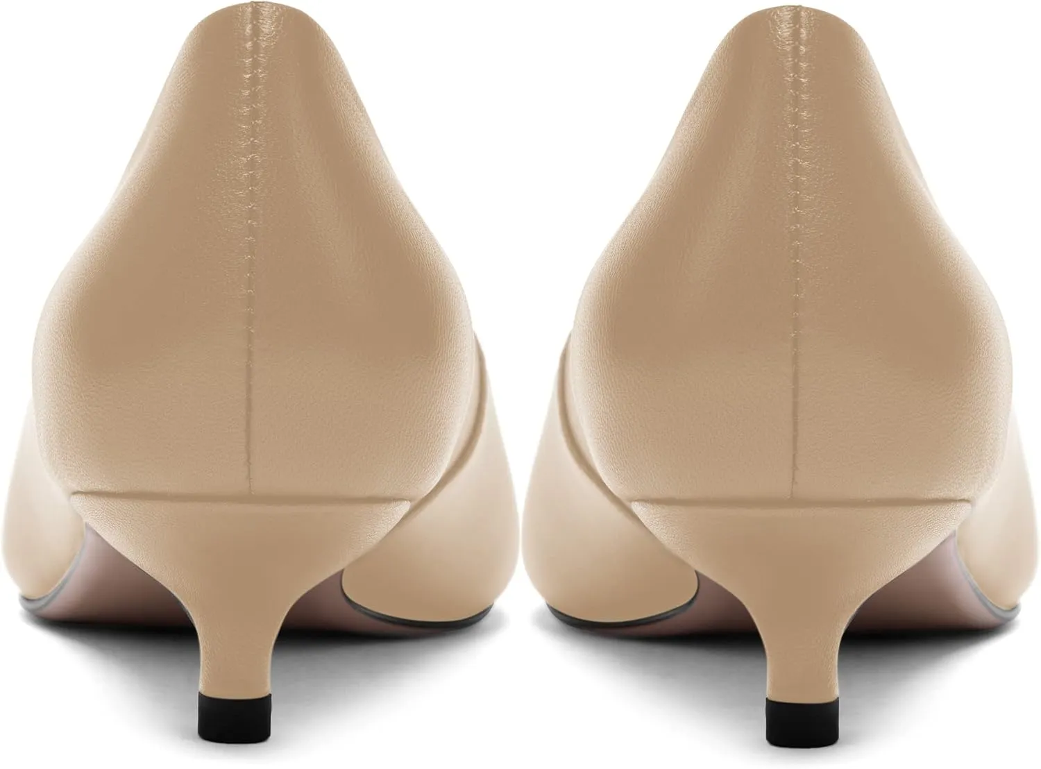 FOGEENA Womens Dating Matte Leather Comfortable Slip On Pointed Toe Casual Kitten Low Heel Pumps Dressy Shoes 1.5 Inch