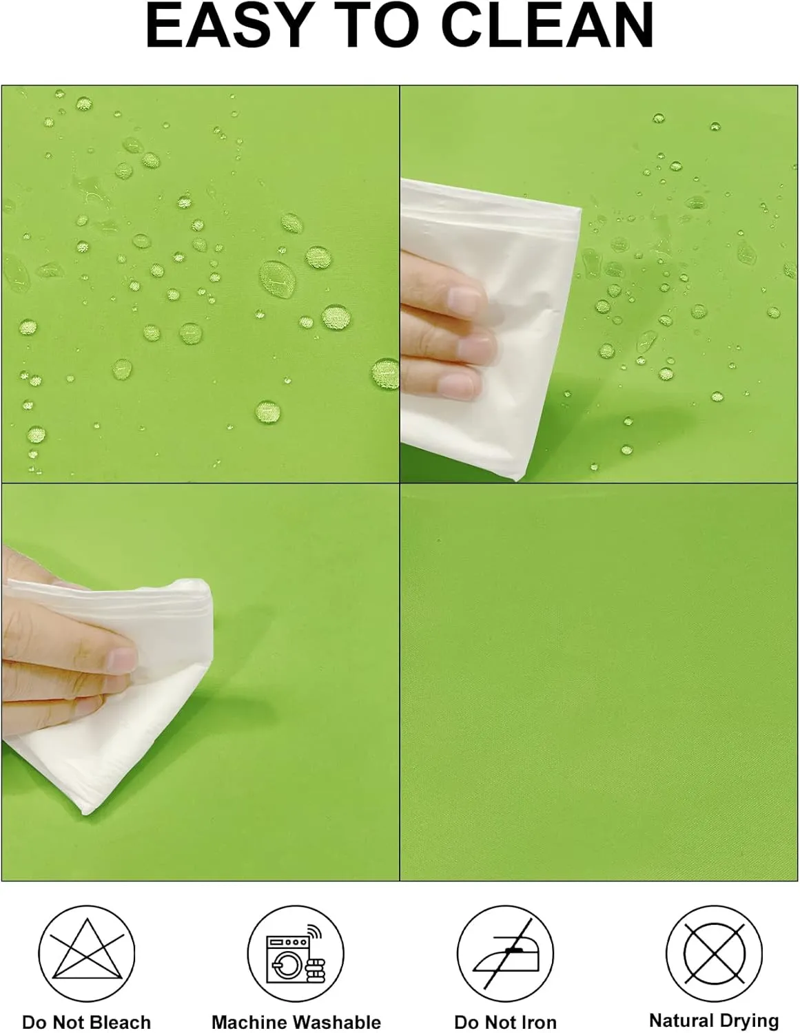 Fokitut 2 Pack Waterproof Rectangle Tablecloth, 90x156 Inch,Stain Resistant and Wrinkle Polyester Table Cloth, Fabric Table Cover for Kitchen Dining, Wedding, Party, Holiday Dinner-Apple Green
