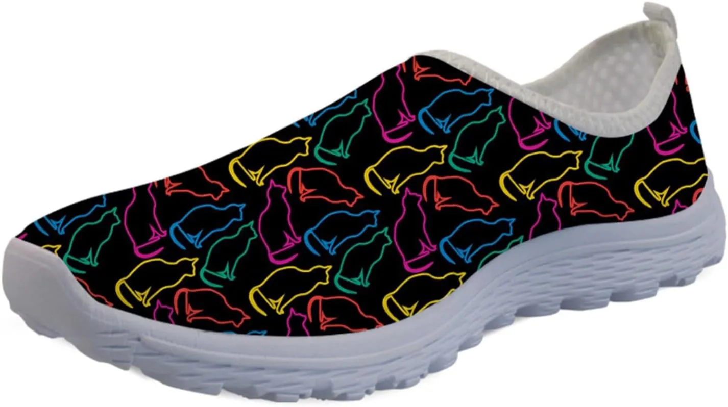 Forchrinse Cow Print Women’s Sneakers Slip on Shoes Cute Casual Shoes Walking Running Shoes Lightweight