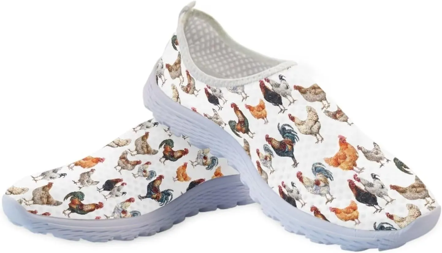 Forchrinse Cow Print Women’s Sneakers Slip on Shoes Cute Casual Shoes Walking Running Shoes Lightweight