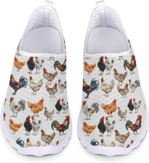 Forchrinse Cow Print Women’s Sneakers Slip on Shoes Cute Casual Shoes Walking Running Shoes Lightweight