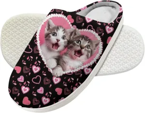 Forchrinse White Music Note Kids Slippers for Boys Girls Plush House Slippers Memory Foam SLip on Shoes Warm Fuzzy Slippers for Fall Winter Indoor