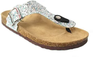 Forever Link Birken-17 Glitter Thong Slip On Casual Slide Flip Flop Sandals
