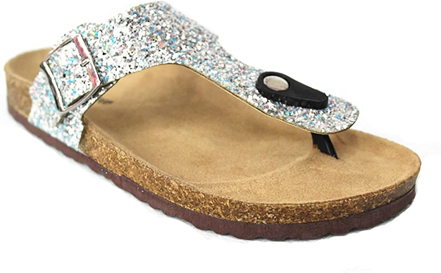 Forever Link Birken-17 Glitter Thong Slip On Casual Slide Flip Flop Sandals