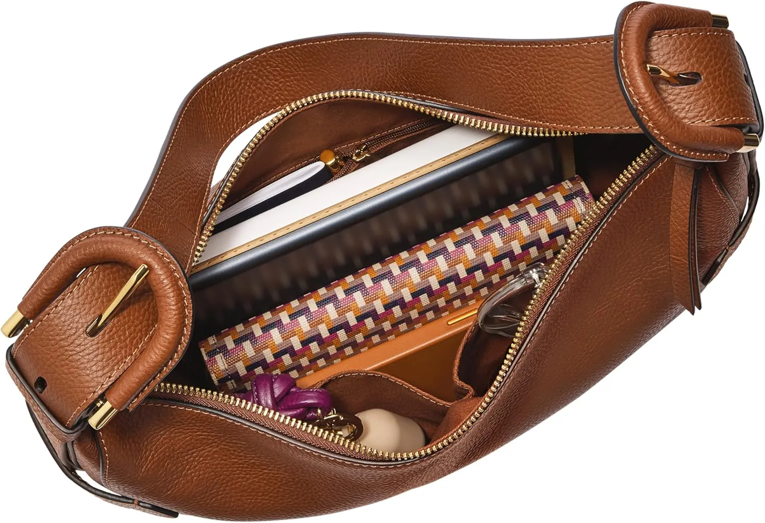 Fossil Women's Harwell Leather Hobo Purse Handbag for Women