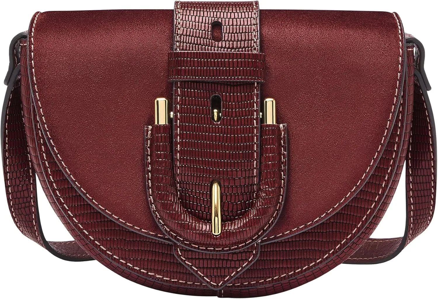 Fossil Women's Harwell Leather Small Flap Crossbody Purse Handbag for Women