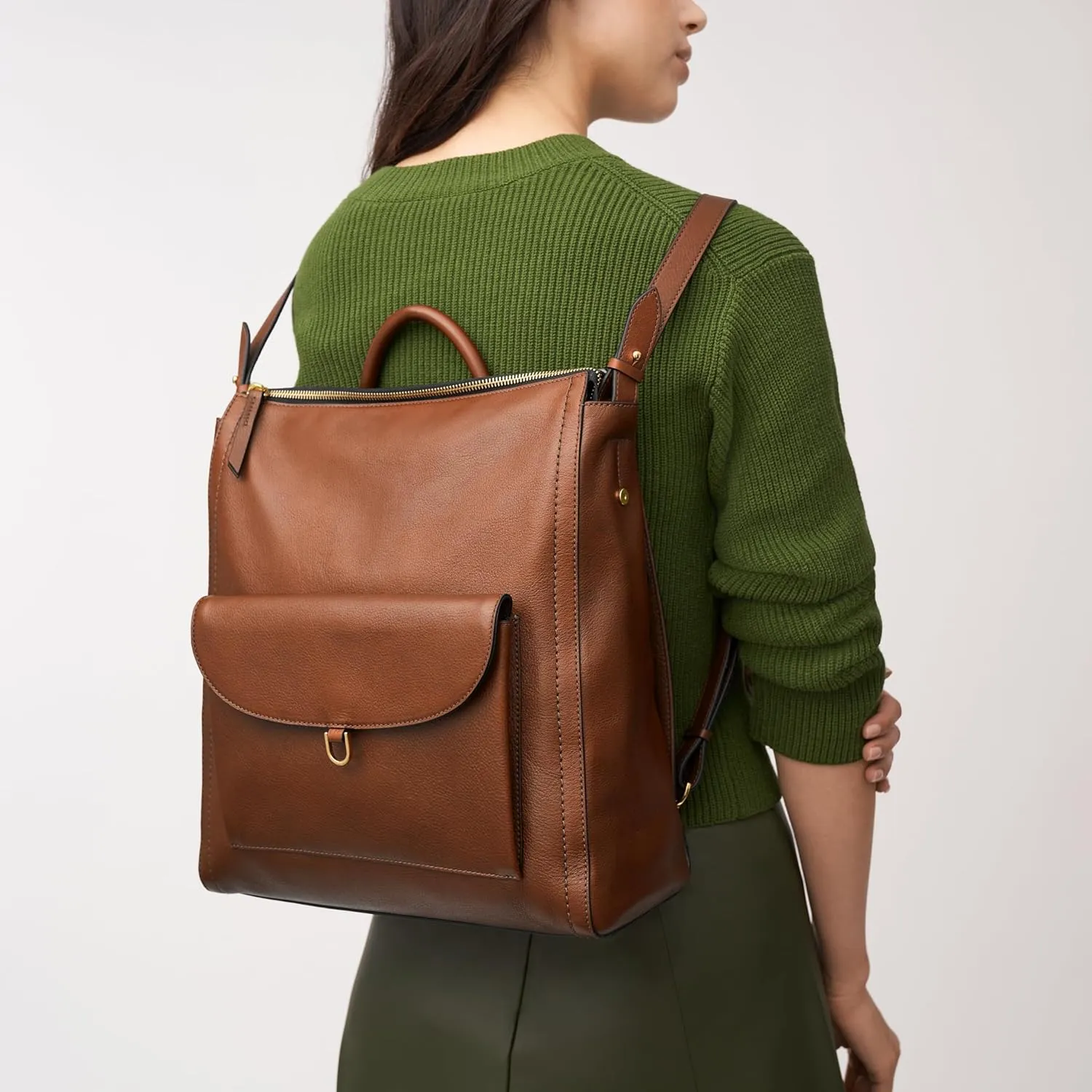 Fossil Women's Parker Leather Convertible Backpack Purse Handbag for Women