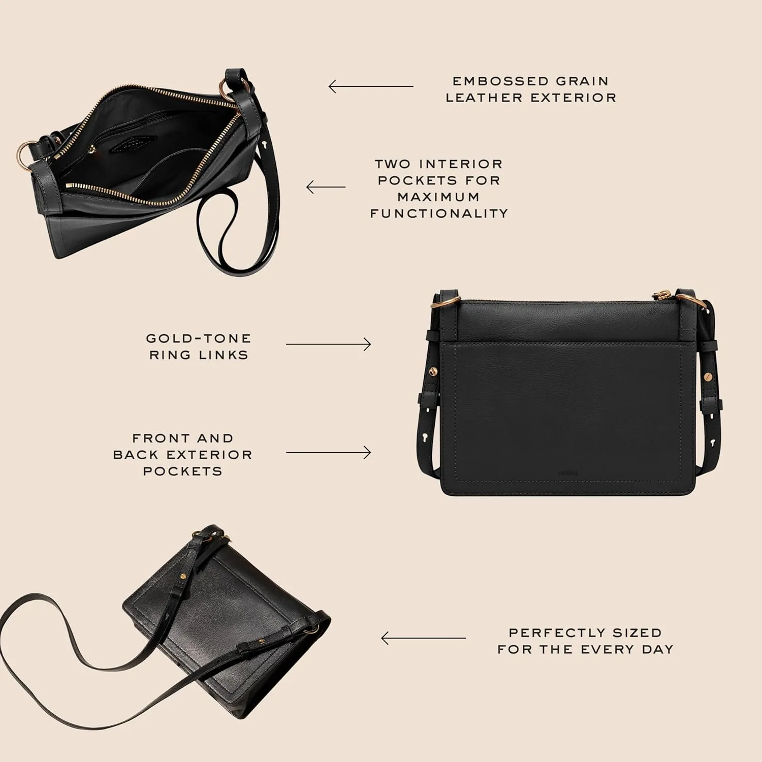 Fossil Women's Taryn Leather Crossbody Bag