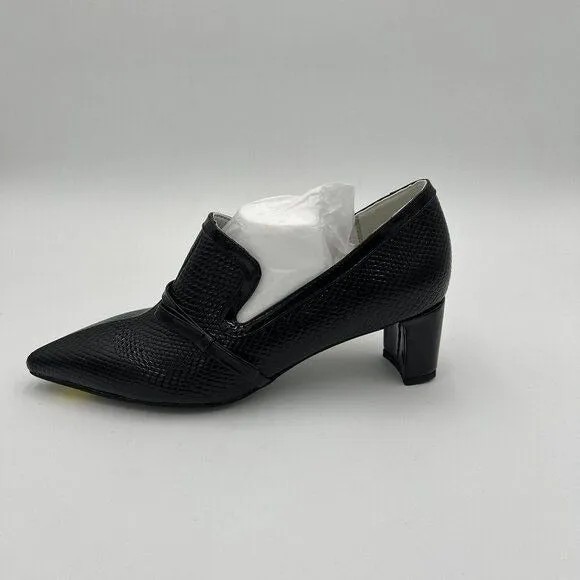 FOWT Black Almond Toe Pump Loafer Flats Slip On Cozy Party Dress Office Shoes