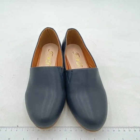 FOWT Black Almond Toe Pumps Solid Color Loafer Flats Slip On Cozy Party Shoes