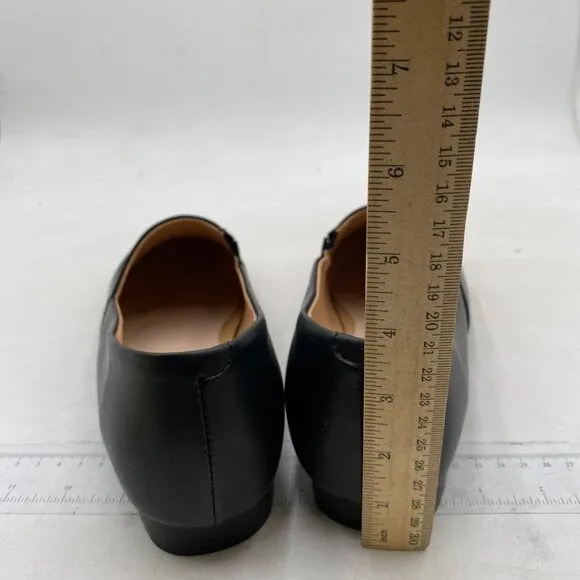 FOWT Black Closed Almond Toe Pump Loafer Flats Slip On Cozy Party Dress Shoes