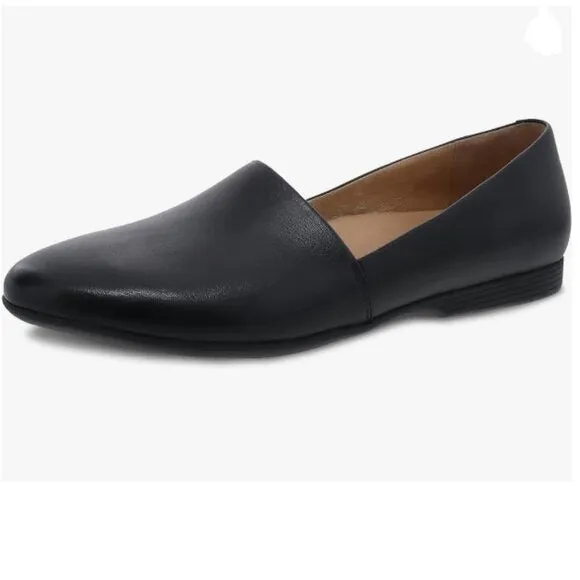 FOWT Black Closed Almond Toe Pump Loafer Flats Slip On Cozy Party Dress Shoes