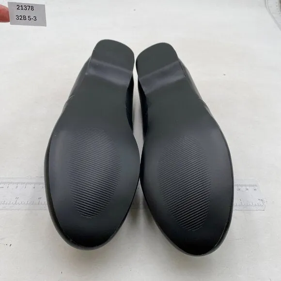 FOWT Black Closed Almond Toe Pump Loafer Flats Slip On Cozy Party Dress Shoes