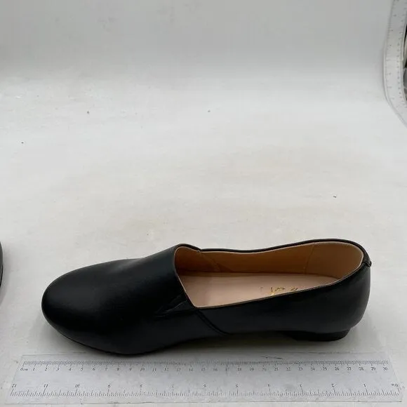 FOWT Black Closed Almond Toe Pump Loafer Flats Slip On Cozy Party Dress Shoes