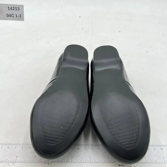 FOWT Black Closed Almond Toe Pumps Loafer Flats Slip On Cozy Party Dress Shoes