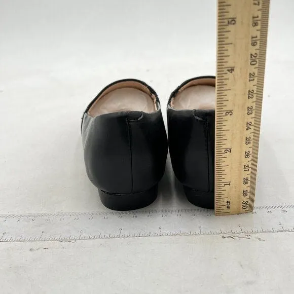 FOWT Black Closed Almond Toe Pumps Loafer Flats Slip On Cozy Party Dress Shoes
