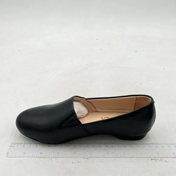 FOWT Black Closed Almond Toe Pumps Loafer Flats Slip On Cozy Party Dress Shoes