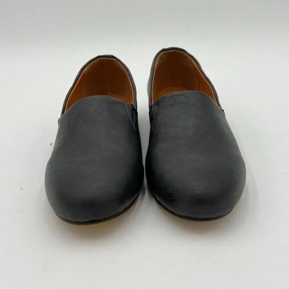 FOWT Black Closed Almond Toe Pumps Solid Color Loafer Flats Slip On Cozy Shoes