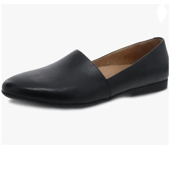 FOWT Black Closed Almond Toe Pumps Solid Color Loafer Flats Slip On Dress Shoes