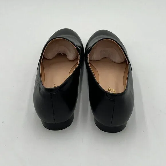 FOWT Black Closed Almond Toe Pumps Solid Color Loafer Flats Slip On Dress Shoes