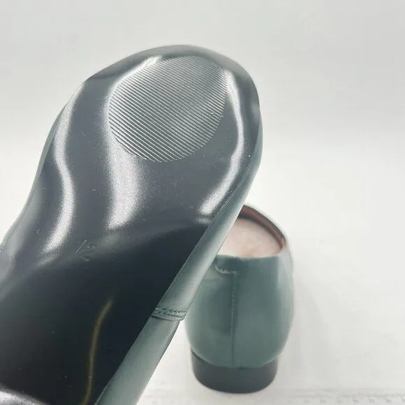 FOWT Dark Green Almond Toe Pumps Solid Color Loafer Flats Slip On Cozy Shoes