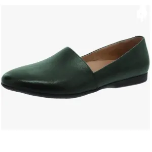 FOWT Dark Green Almond Toe Pumps Solid Color Loafer Flats Slip On Cozy Shoes