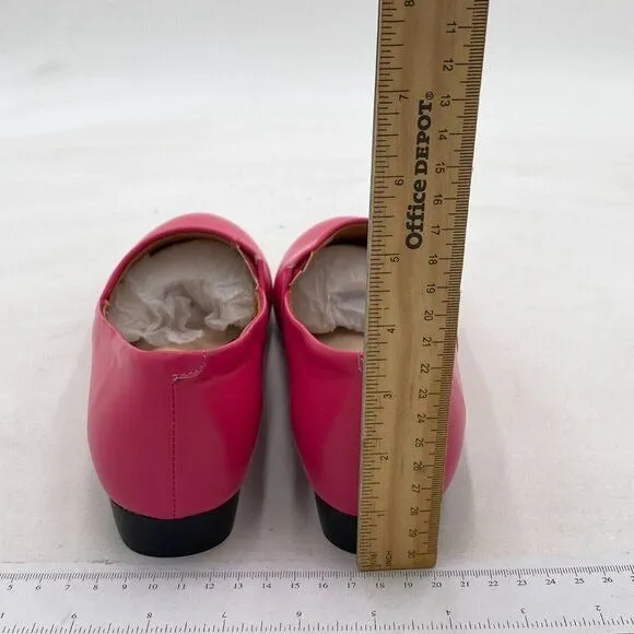 FOWT Fuchsia Closed Almond Toe Pumps Solid Color Loafer Flats Slip On Cozy Shoes