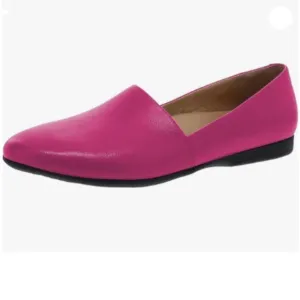FOWT Fuchsia Closed Almond Toe Pumps Solid Color Loafer Flats Slip On Cozy Shoes