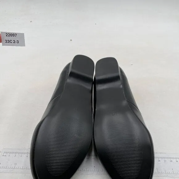 FOWT Women Fashion Closed Almond Toe Pumps Solid Color Loafer Flats Balck Shoes