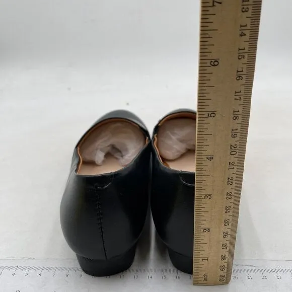 FOWT Women Fashion Closed Almond Toe Pumps Solid Color Loafer Flats Balck Shoes